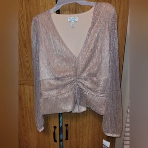 XXL Sofia Vergara shimmery giselle cropped blouse